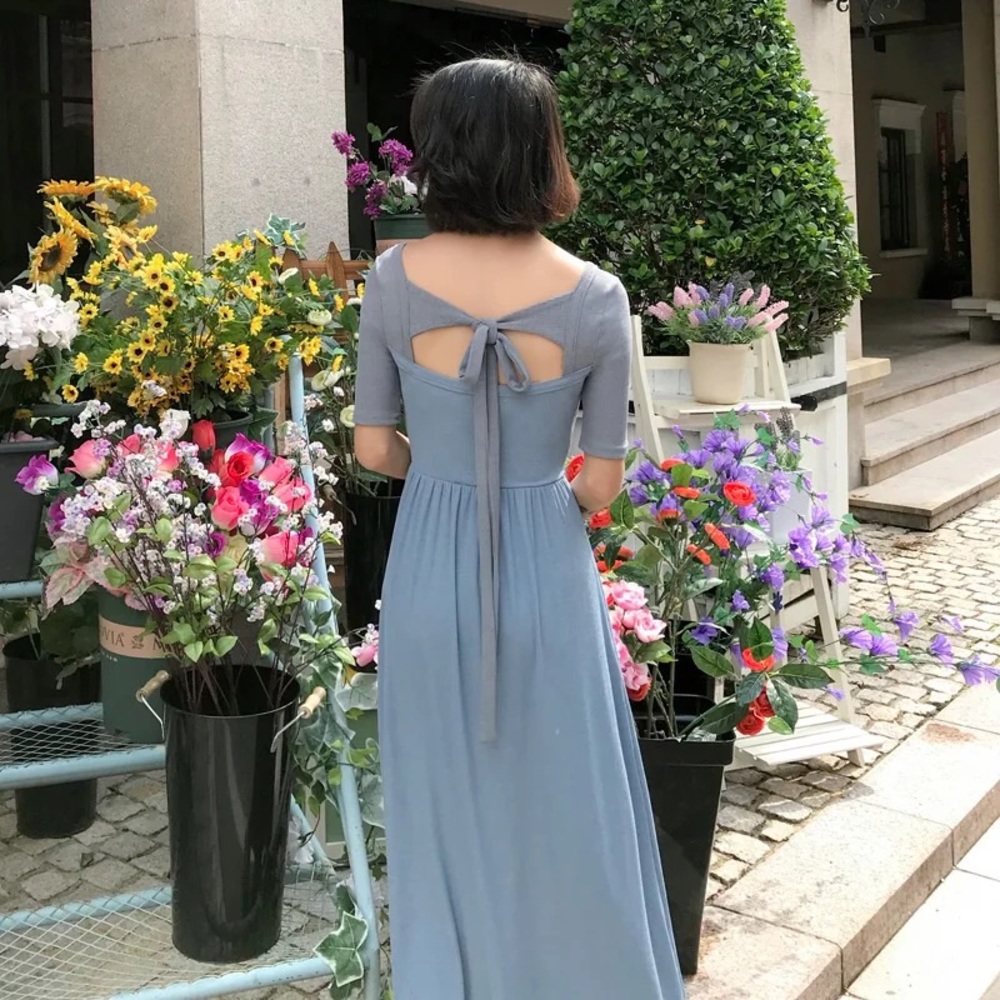 Elegant backless long dress